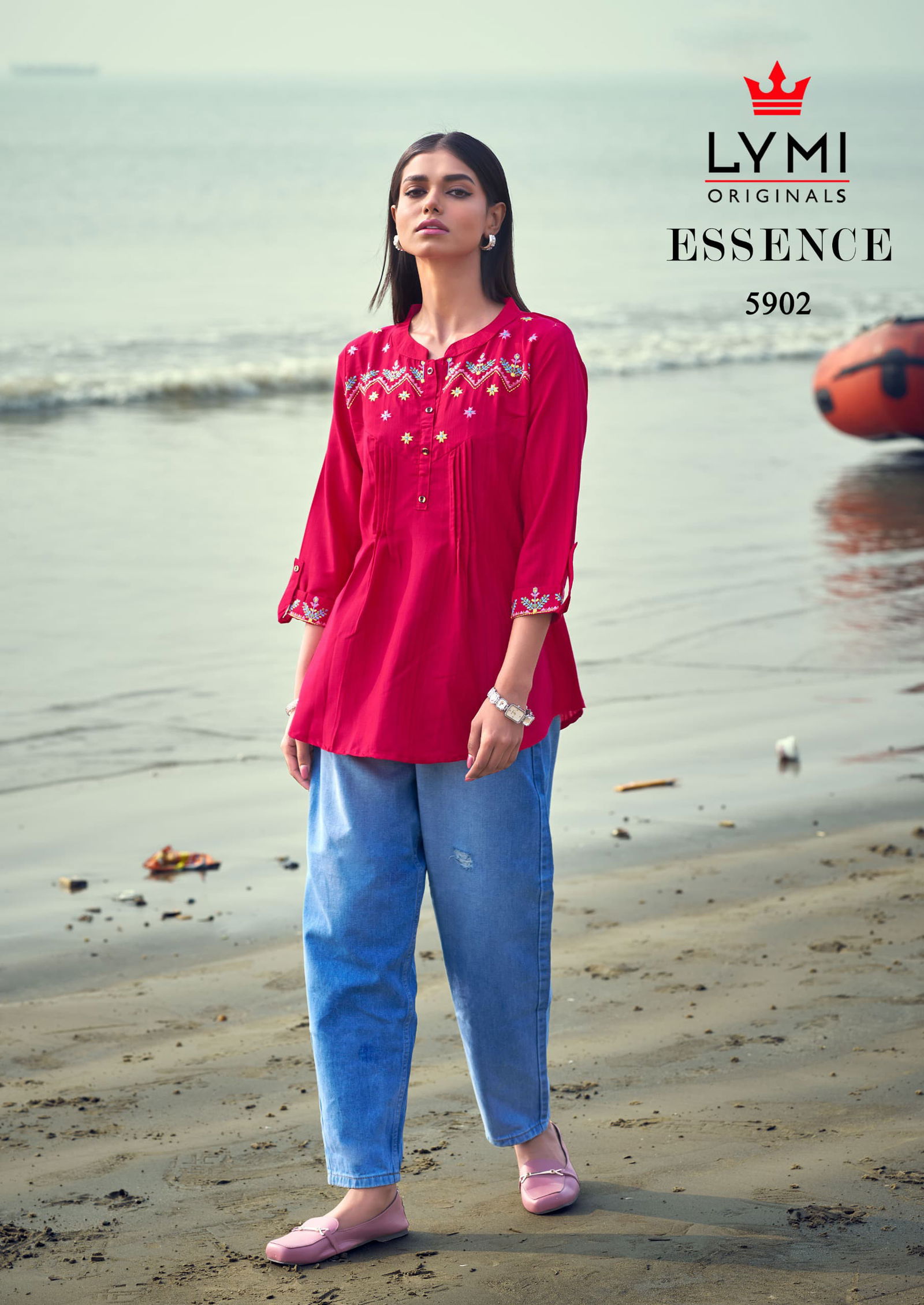 Essence By Lymi Viscose With Fancy Work Ladies Top Wholesale Shop In Surat